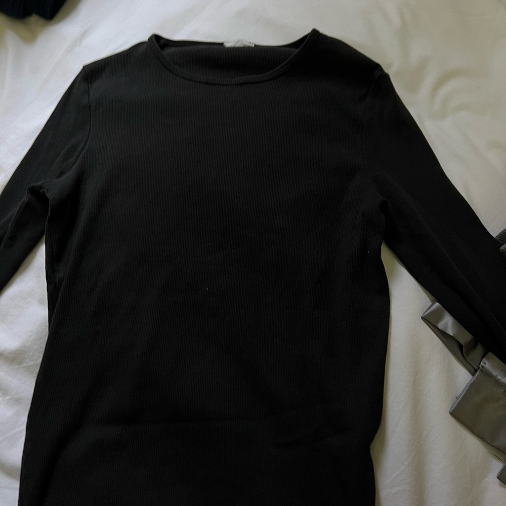 cotton on black ribbed long sleeve